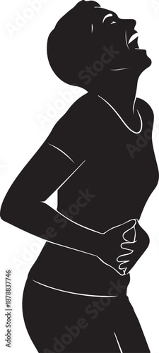 Woman experiencing stomach pain