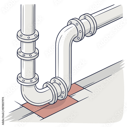 Industrial pipe junction diagram