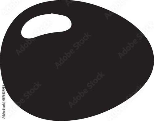 Black oval object with handle