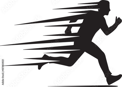 Silhouette runner in motion