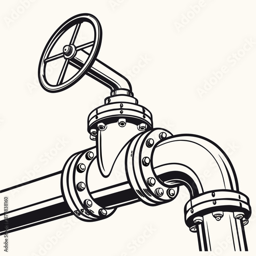 Industrial valve illustration