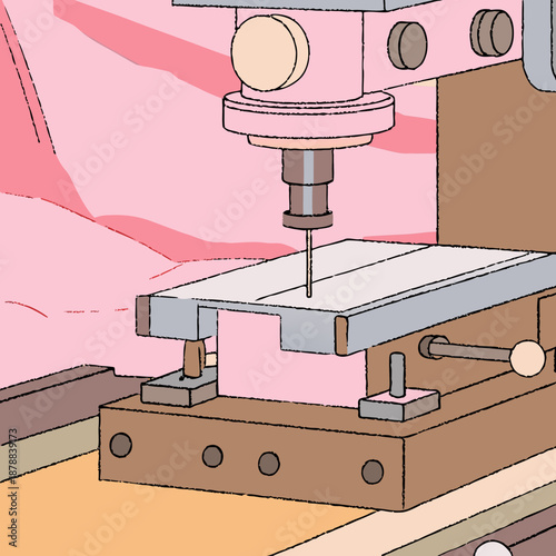 Industrial cnc milling machine in operation