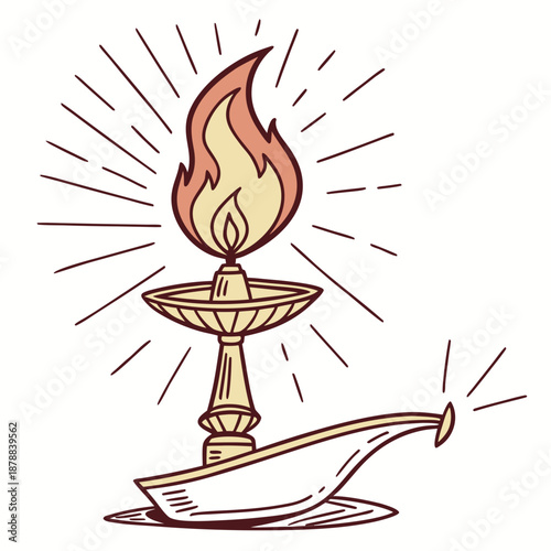 Illuminated oil lamp