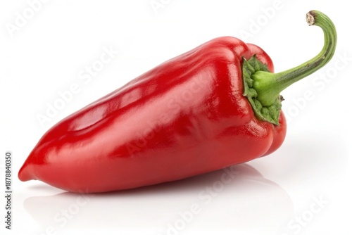Fresh Red Bell Pepper Isolated on White Background