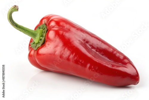 Red Bell Pepper Isolated on White Background