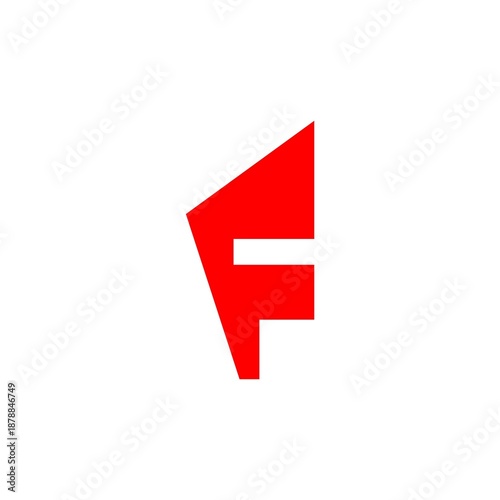 Free Download Bold Abstract Red Letter F Geometric Logo - GFXLoad