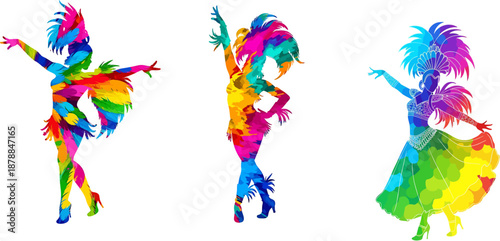 Illustration pack of a carnival dancer silhouette.