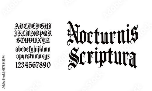 Medieval Gothic Script Alphabet Font