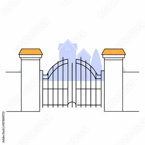 Architectural gate drawing