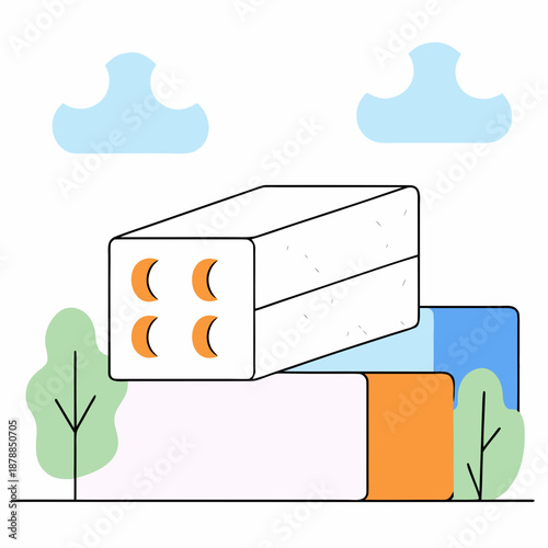 Modern house with cloudy sky