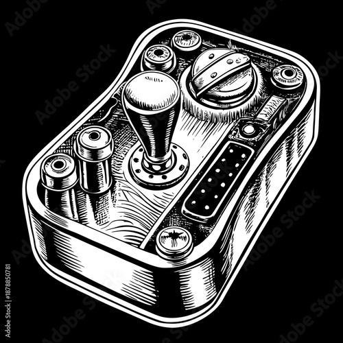 Vintage control panel illustration