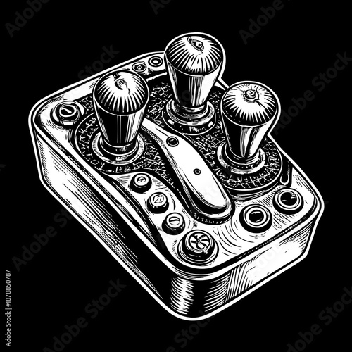 Vintage control panel illustration