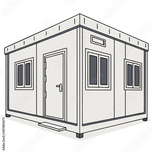 Portable Site Accommodation and Shift Building Unit on White