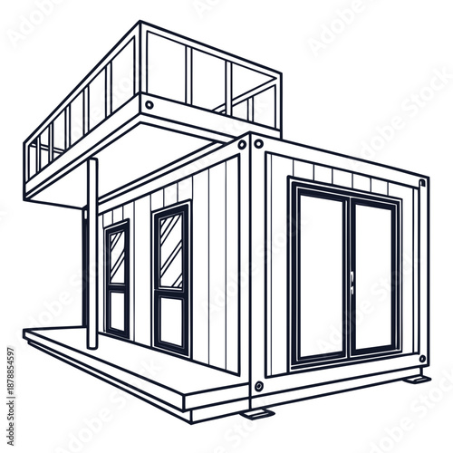 Smart Modular Building with Adjustable Sections for Versatile Shiftable Architecture Vector Design