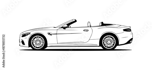 Convertible Car Side Profile Illustration