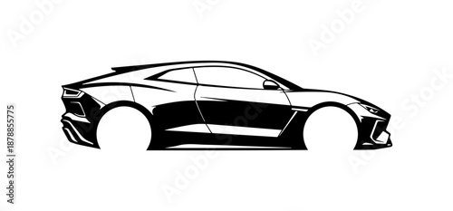 Stylized Sports Car Silhouette