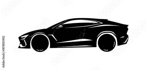 Stylized Sports Car Silhouette