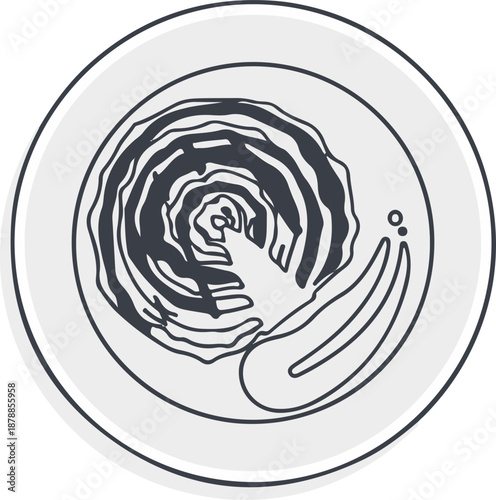 Minimalist Cabbage Plate Icon