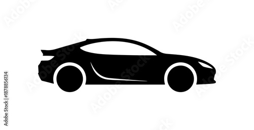 Stylized Side View of a Sports Car