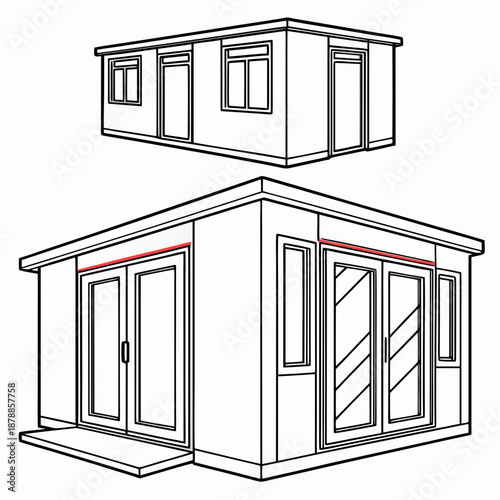Folding modular building system with precision hinges, modern and efficient construction technology.
