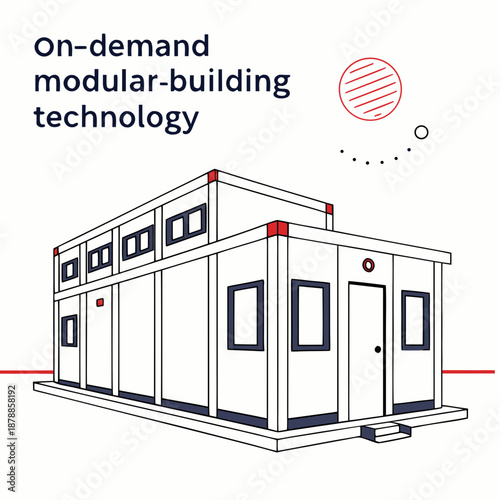 On-demand modular building technology with minimalist design, offering flexible and rapid construction solutions.