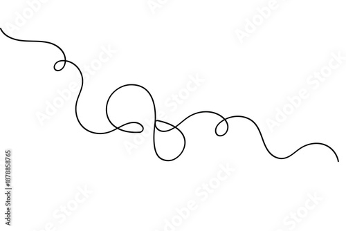 Minimalist infinity symbol continuous one line art vector illustration isolated on white background