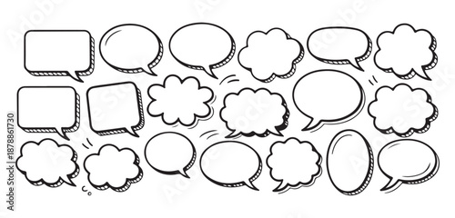 Speech Bubbles Isolated on White Background