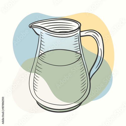 Illustrated pitcher of water