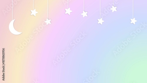 A cute and pop frame background with gradients and star garlands