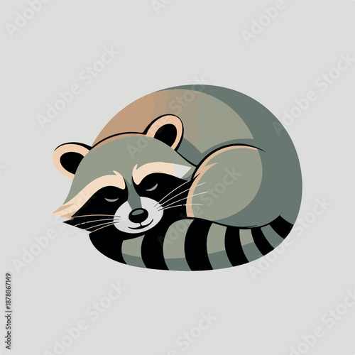 Cute cartoon raccoon waving isolated on transparent background, isolated on white background, Vector