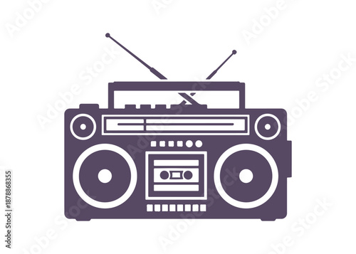 minimalist radio icon in vibrant colors. It features clean lines and a modern look, making it perfect for logos, stickers, or digital use on any kind of background.