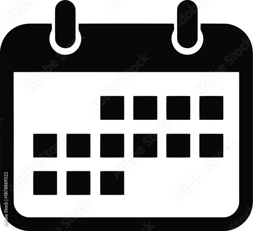 Simple calendar icon with dates, perfect for depicting scheduling, planning, or important appointments