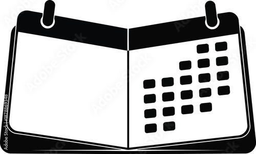 Open calendar icon representing planning and scheduling events with days marked for important dates and appointments