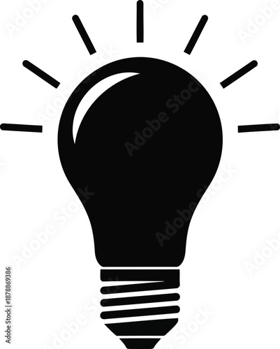 Light bulb icon symbolizing ideas creativity innovation inspiration and bright new solutions for problem solving