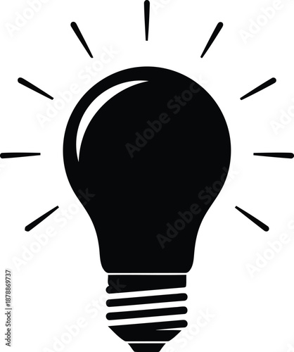 Bright lightbulb illuminates with rays of light, symbolizing new ideas, inspiration, and creative solutions imagination concept