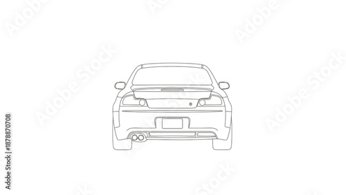 Simple line drawing of a car viewed from the rear.