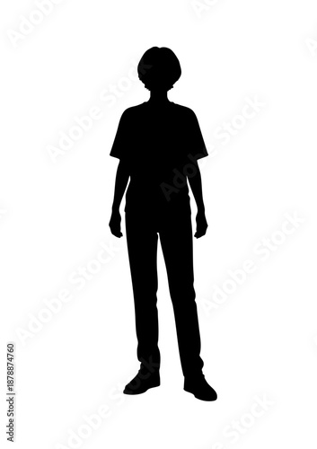 Person silhouette standing neutral pose, full body