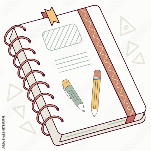 Notebook with writing tools