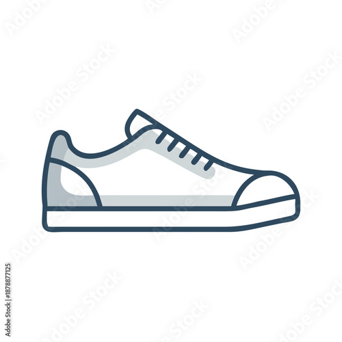 Blue and white sneaker