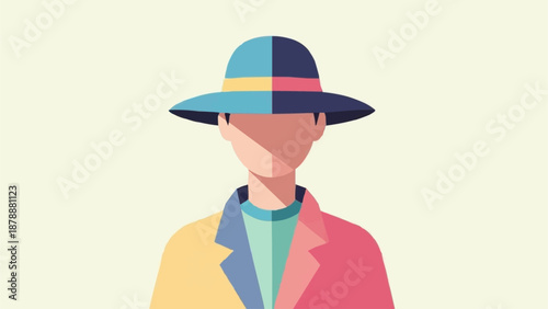Person Wearing a Colorful Hat and Jacket.