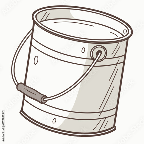Metal bucket with handle