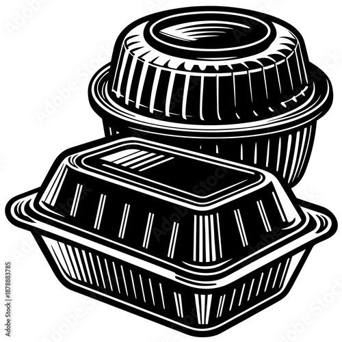 Stack of takeout containers