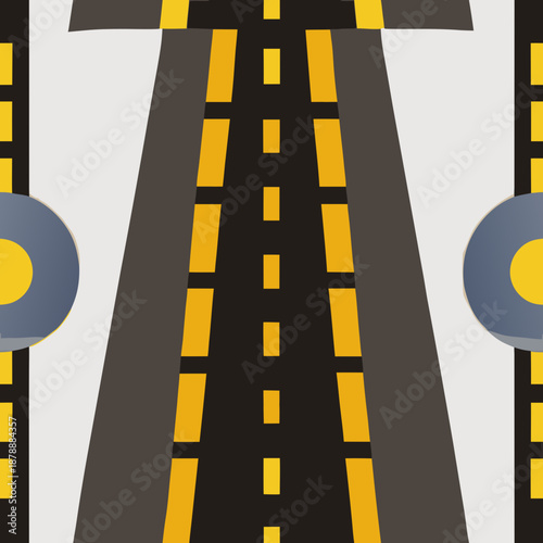 Highway road with traffic lights