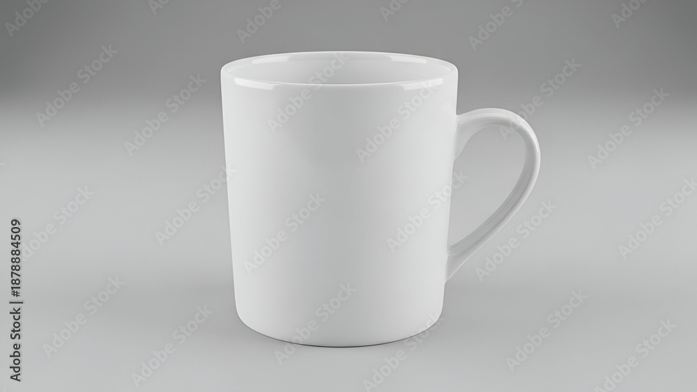 Fototapeta premium White Coffee Mug Isolated on Gray Background