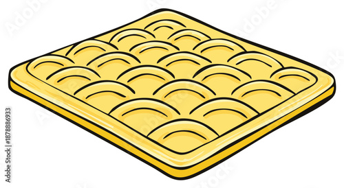 Square Pillow with Arches Pattern in Yellow Shade for Comfort and Relaxation