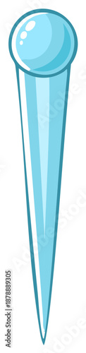 Cartoon Blue Icicle Illustration of Cold Winter Weather Freezing Water Dropping