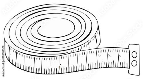 Measuring tape illustration for sewing and crafts
