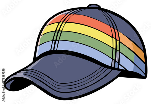 Colorful Striped Baseball Cap Fashion Accessory Headwear