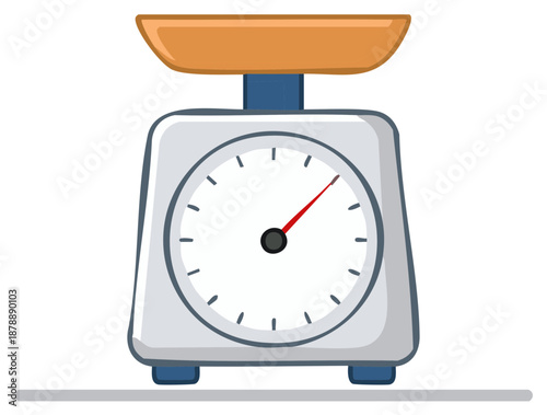 Retro Kitchen Scale with Dial Measuring Weight Vintage Cooking Tool Illustration