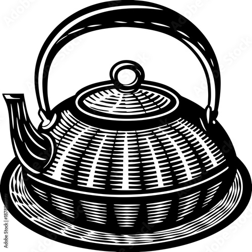 Traditional teapot illustration